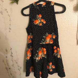 NWT Orange/Orange Blossom Mock Neck Romper 🍊